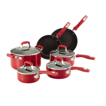 Amazon Vendor 10-Stück Nonstick Kochgeschirr Set Red Silikon Griff